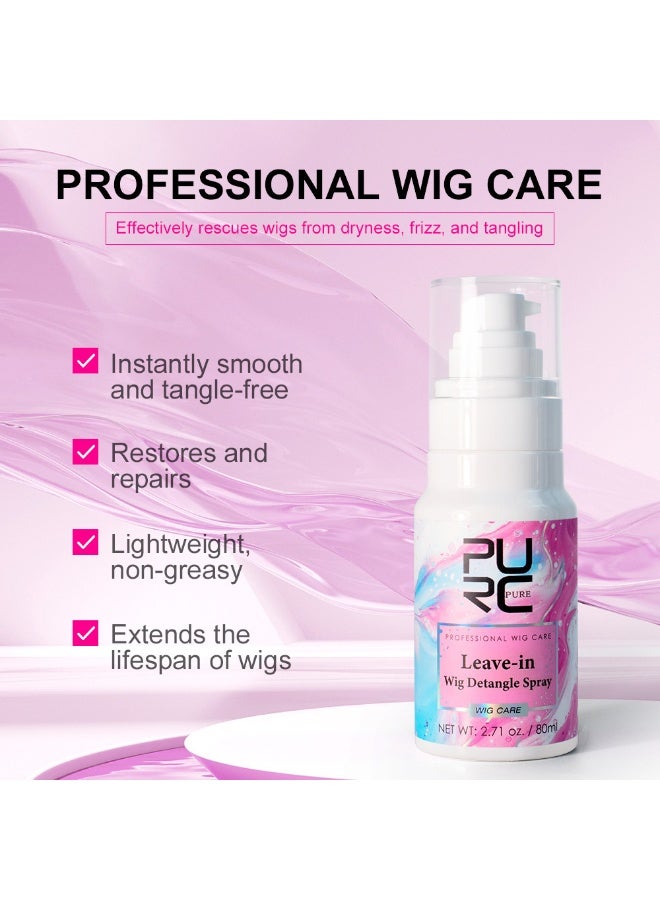 PURE 2-in-1 No-rinse Wig Shampoo Spray, Smooths and Prevents Tangling, Cleanses and Nourishes in One 80ml - Image 3